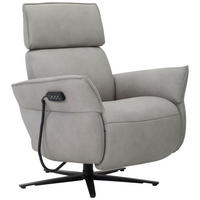 RELAXSESSEL Leder Grau  - Anthrazit/Hellgrau, Design, Leder/Metall (78/98/84cm) - Himolla Komfortklass