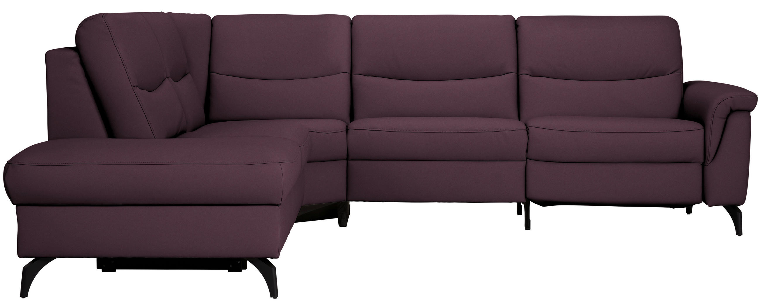 ECKSOFA in Echtleder Violett  249/280 cm  - Anthrazit/Violett, Design, Leder/Metall (249/280cm) - Himolla Komfortklass