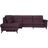 ECKSOFA in Echtleder Violett  249/280 cm  - Anthrazit/Violett, Design, Leder/Metall (249/280cm) - Himolla Komfortklass