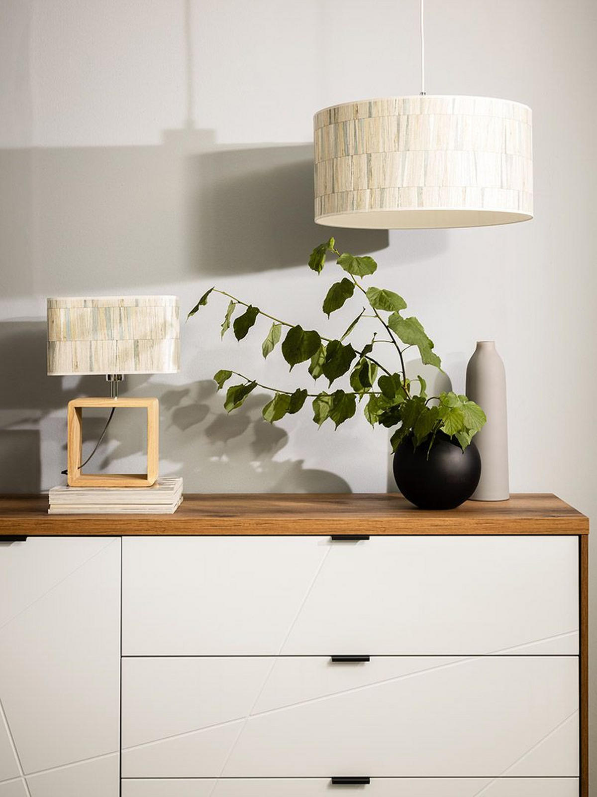 KOMÓD 156/93/42,5 cm  - fekete/tölgyfa, Design, műanyag/faalapú anyag (156/93/42,5cm) - Venda