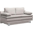 SCHLAFSOFA Bruno in Webstoff Naturfarben  - Chromfarben/Naturfarben, Design, Textil/Metall (194/96/86cm) - Novel