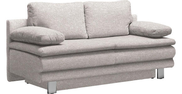 SCHLAFSOFA Bruno in Webstoff Naturfarben  - Chromfarben/Naturfarben, Design, Textil/Metall (194/96/86cm) - Novel
