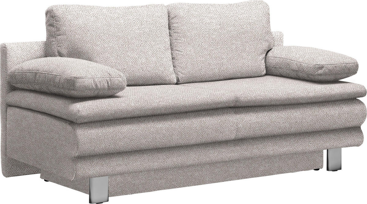 SCHLAFSOFA in Webstoff Naturfarben  - Chromfarben/Naturfarben, Design, Textil/Metall (194/96/86cm) - Novel