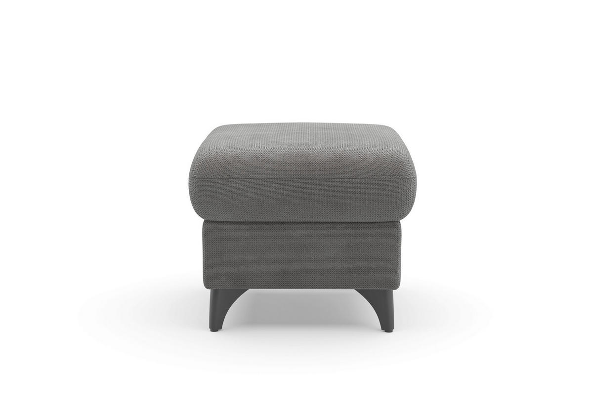 HOCKER in Textil Grau  - Schwarz/Grau, KONVENTIONELL, Textil/Metall (58/48/58cm) - Sit & More