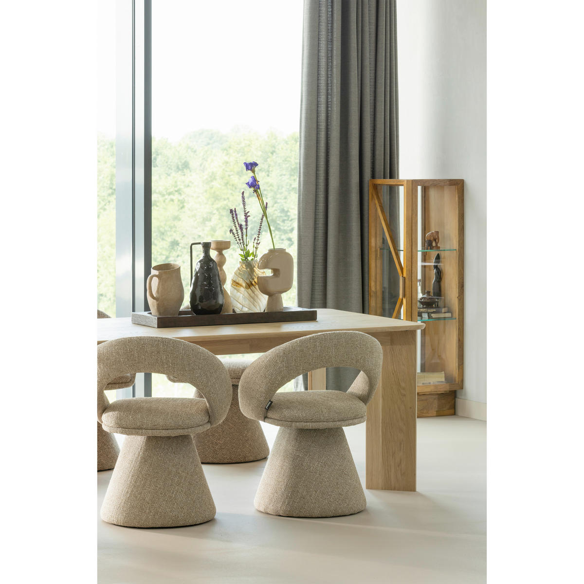 ARMLEHNSTUHL  Sitzfläche 360° drehbar Webstoff  - Naturfarben, MODERN, Textil (63/80/57cm) - Livetastic