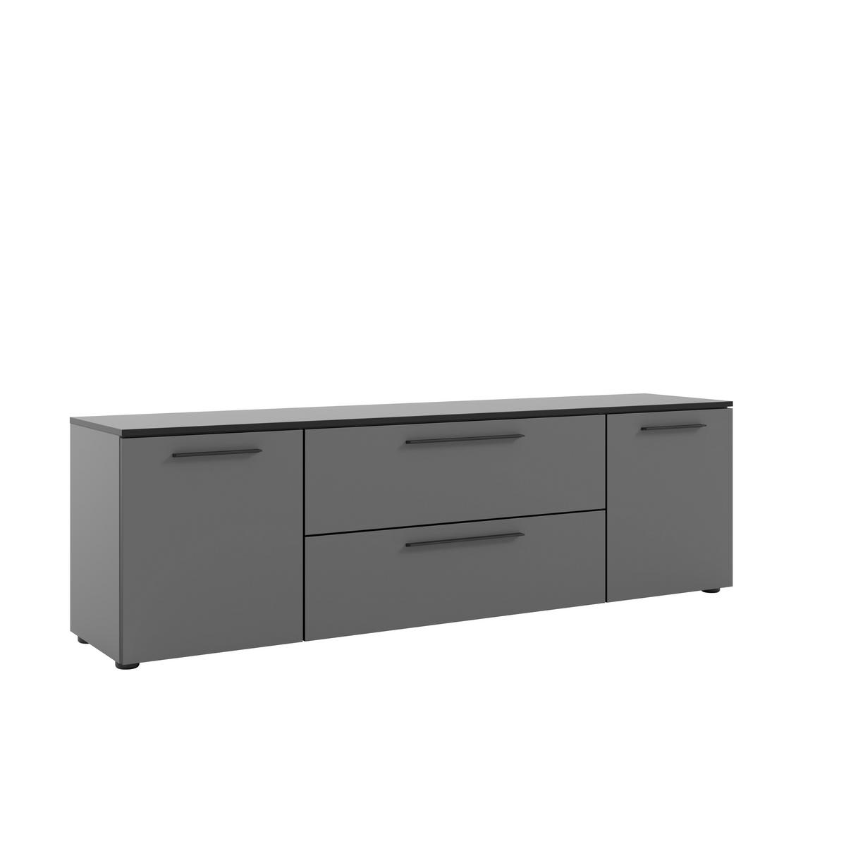 LOWBOARD Soul  in 180/55/40 cm  - Dunkelgrau/Schwarz, MODERN, Holzwerkstoff/Kunststoff (180/55/40cm)