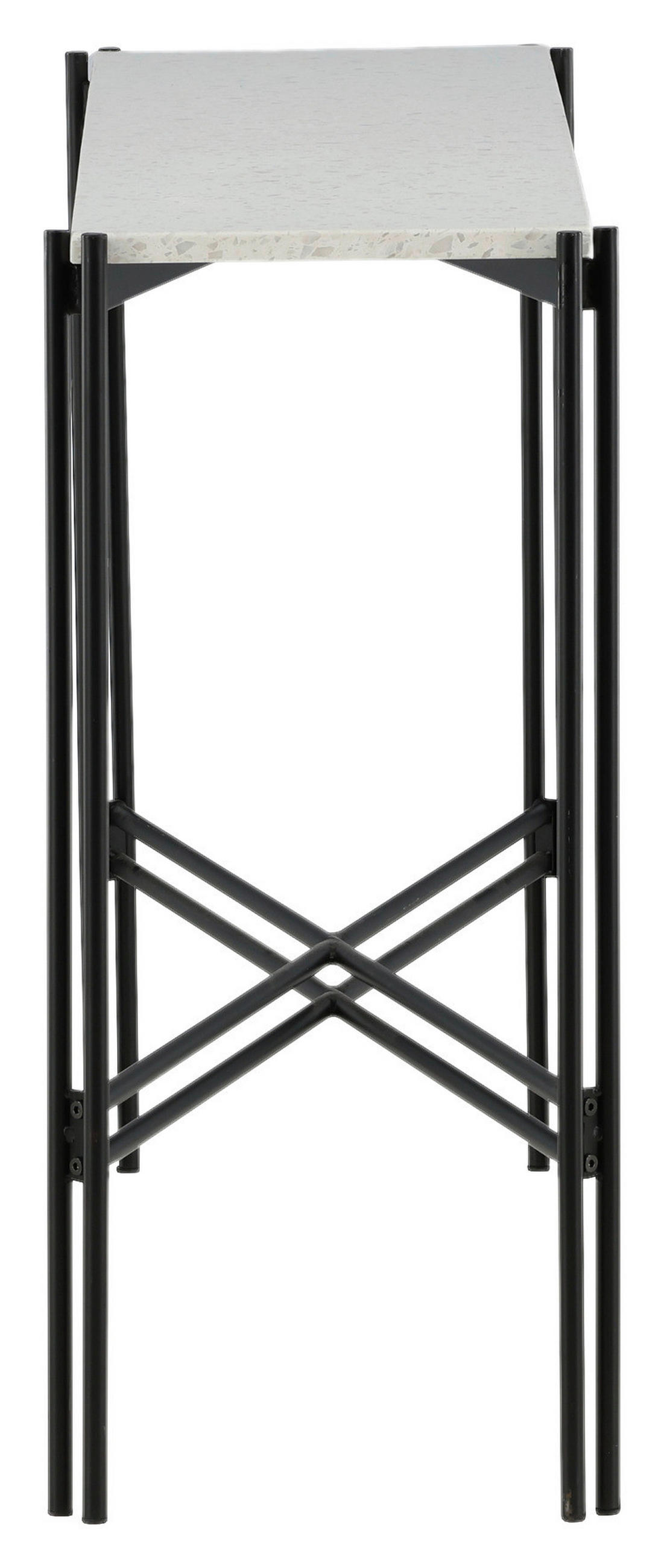 BEISTELLTISCH 110/30/75 cm Schwarz, Weiß rechteckig  - Schwarz/Weiß, Design, Stein/Metall (110/30/75cm) - Livetastic