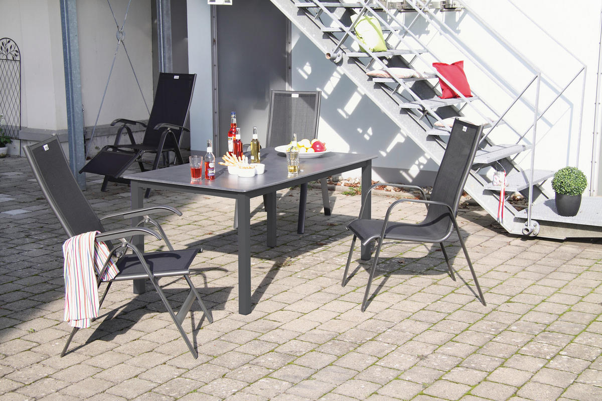 GARTEN-RELAXSESSEL in  - Anthrazit/Schwarz, Basics, Textil/Metall (68/116/61cm) - Acamp