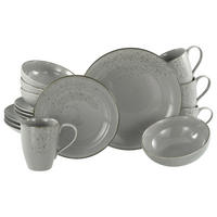 KOMBISERVICE 16-teilig 4 Personen Grau Nature Collection Stone  - Grau, Basics, Keramik - Creatable