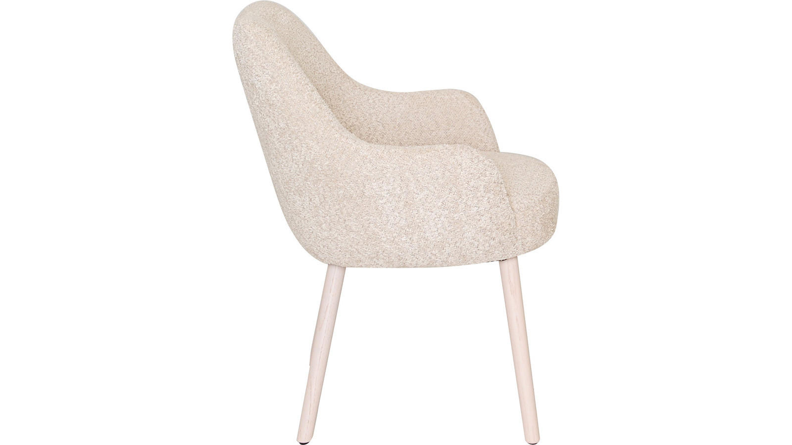 STOL bouclé  - beige/vit, Design, trä/textil (60/84/64,5cm) - Best Price