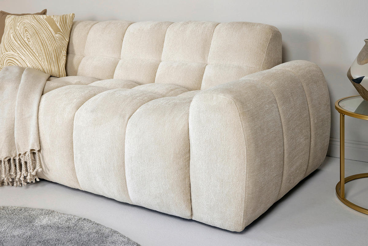 ECKSOFA RELAX BUBBLE CORNER L-L EU Beige Bouclé  - Beige/Schwarz, MODERN, Holz/Kunststoff (305/159cm) - Livetastic