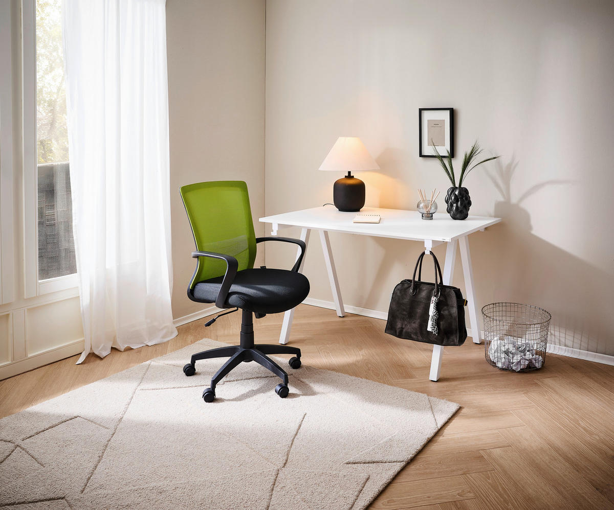 PISALNA MIZA kovina, leseni material bela  - bela, Moderno, kovina/leseni material (160/80/75cm) - Carryhome