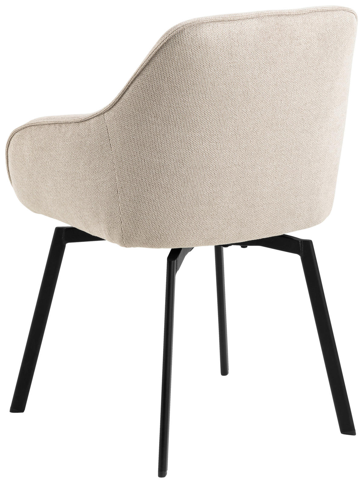 STUHL  in Struktur  - Beige/Schwarz, Design, Textil/Metall (58,5/83,5/55,5cm) - MID.YOU