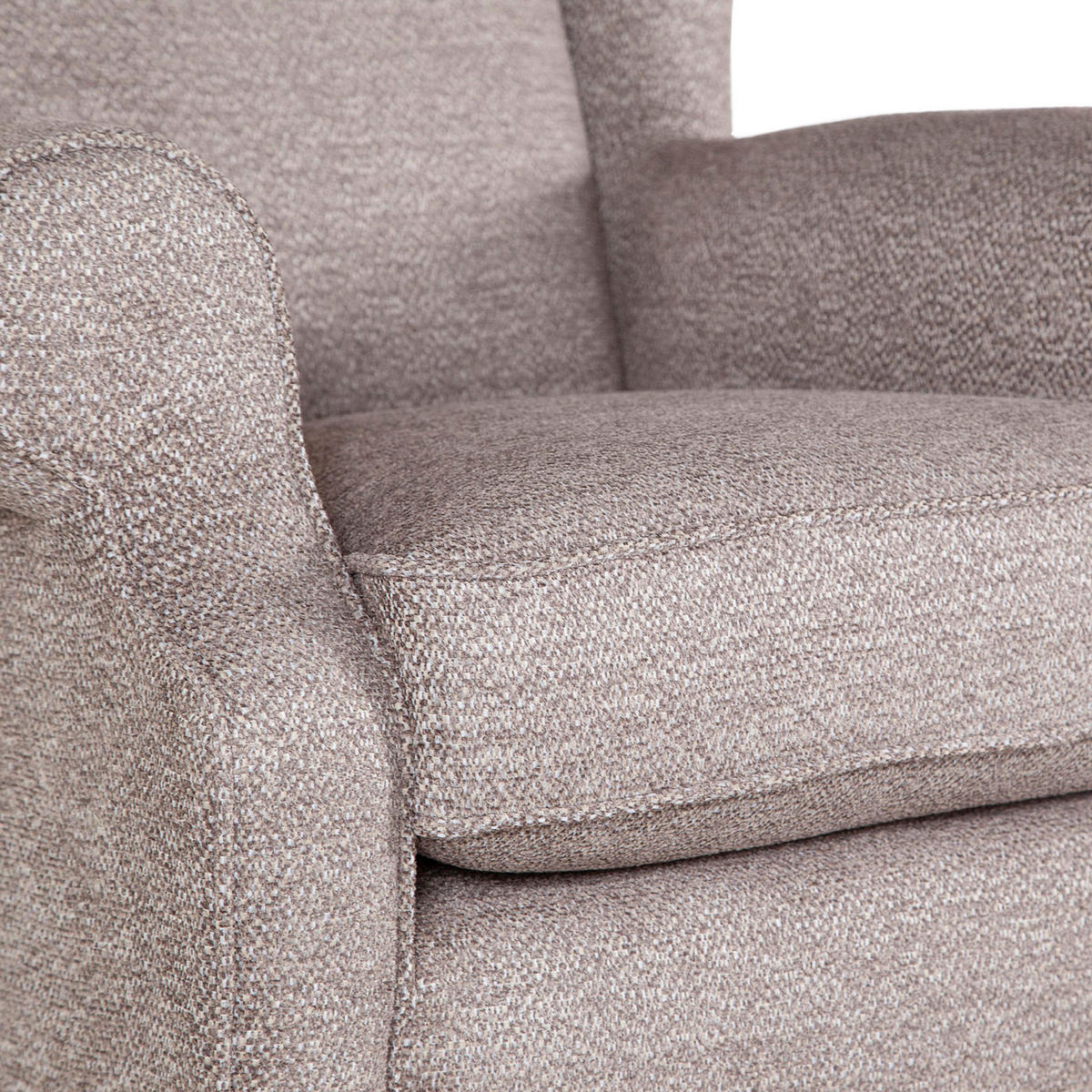 OHRENSESSEL Chenille Braun  - Braun/Grau, KONVENTIONELL, Holz/Textil (83/102/87cm) - Carryhome