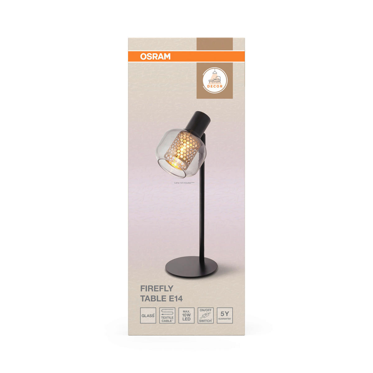 TISCHLEUCHTE 12/14,5/37,7 cm   - Schwarz, Basics, Glas/Metall (12/14,5/37,7cm) - Osram