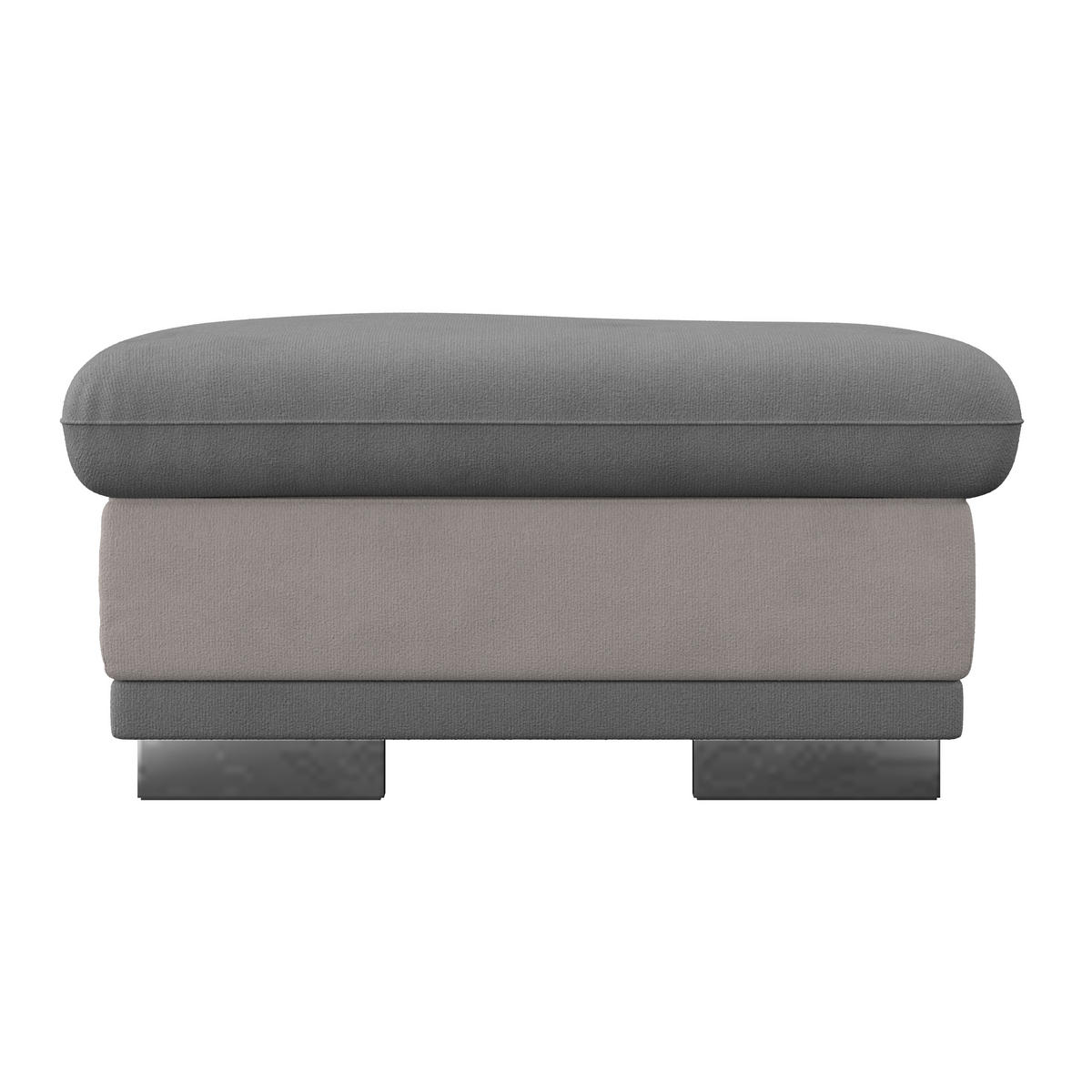 HOCKER Mikrofaser Grau, Dunkelgrau  - Chromfarben/Dunkelgrau, KONVENTIONELL, Textil/Metall (97/47/67cm) - MID.YOU