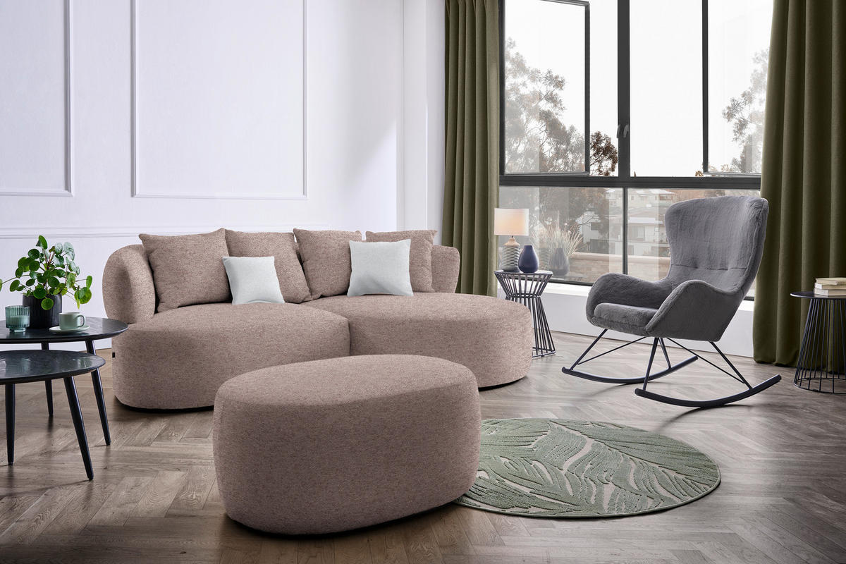 ECKSOFA in Chenille Rotbraun  235/166 cm  - Rotbraun/Hellgrau, MODERN, Kunststoff/Textil (235/166cm) - Hom`in