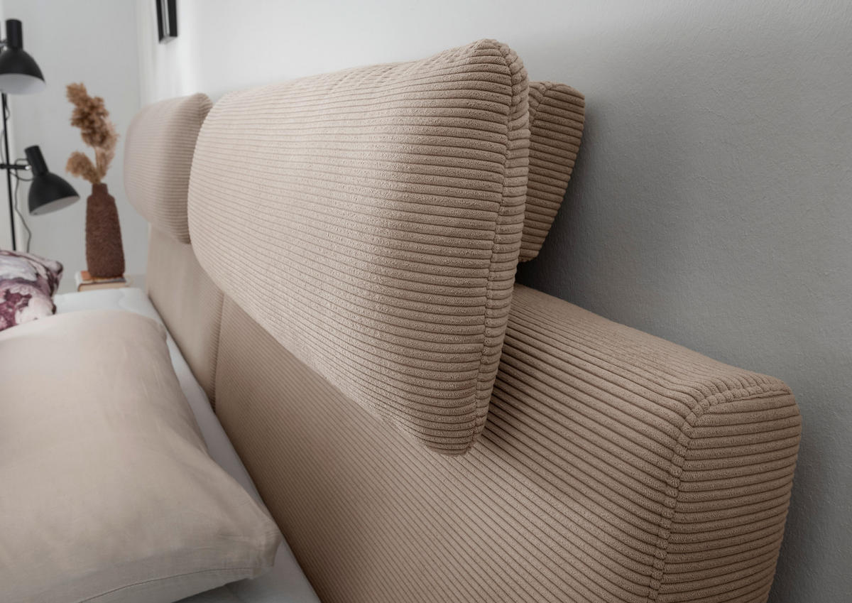 BOXSPRINGBETT 180/200 cm  in Graubraun  - Graubraun/Schwarz, Modern, Kunststoff/Textil (180/200cm) - Beldomo - Sleep