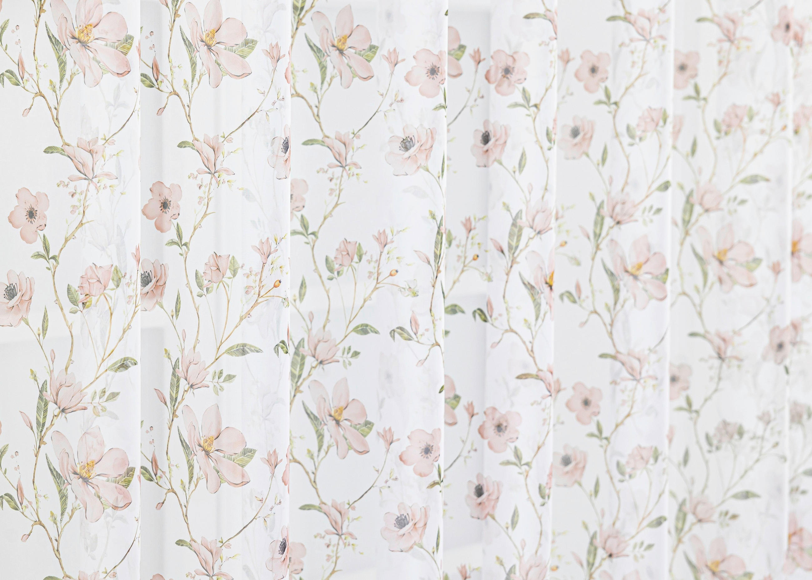 Perdea Tip Plasă  - roz deschis, Basics, textil (295cm)