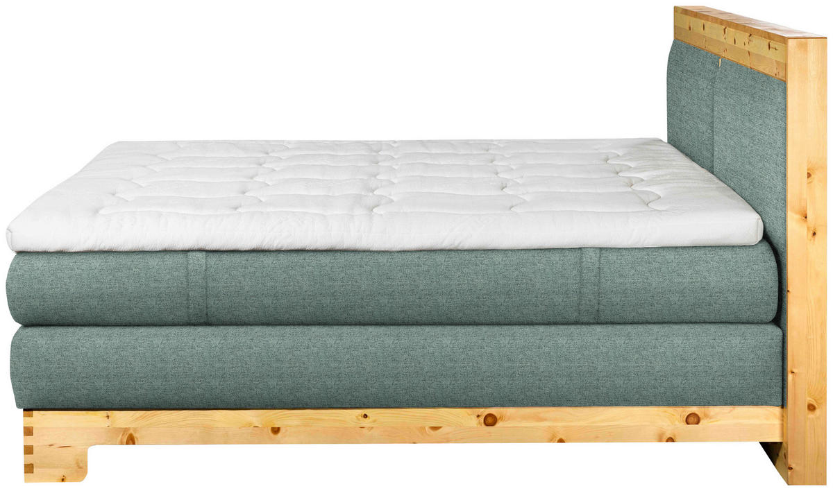 BOXSPRINGBETT 180/200 cm  in Mintgrün  - Mintgrün, Natur, Holz/Textil (180/200cm) - Linea Natura