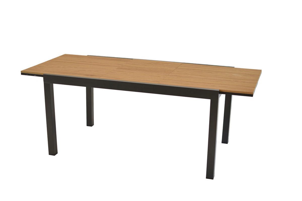 GARTENTISCH 150/90/75 cm  - Graphitfarben/Naturfarben, KONVENTIONELL, Kunststoff/Metall (150/90/75cm) - Gardenson