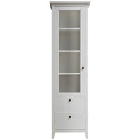 VITRINE Weiß  58/200/40 cm  - Anthrazit/Weiß, Natur, Glas/Holz (58/200/40cm) - Linea Natura