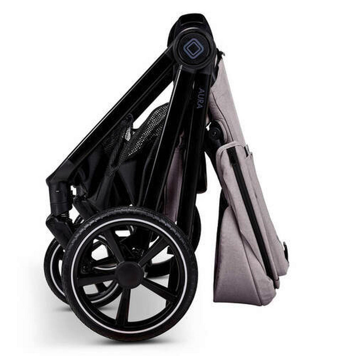 KINDERWAGENSET  Aura Set  Stone Melange  - Hellgrau, Basics (140/61/115cm) - Moon