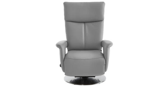 RELAXSESSEL in Leder Hellgrau - Edelstahlfarben/Hellgrau, Design, Leder/Metall (78/112/85cm) - Cantus