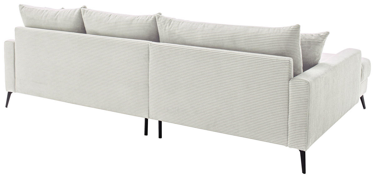 ECKSOFA Naturfarben Cord  - Schwarz/Naturfarben, KONVENTIONELL, Textil/Metall (173/280cm) - Hom`in