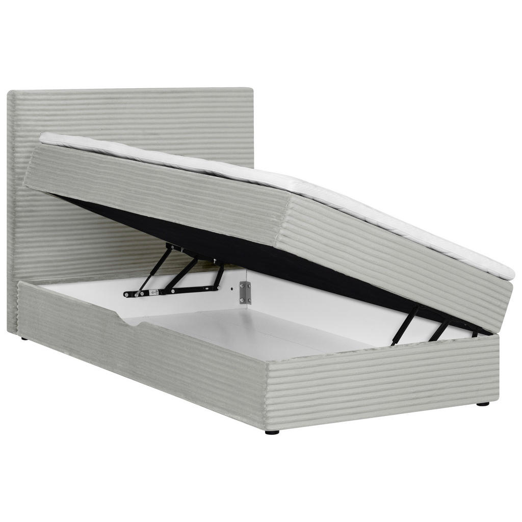 Thumbnail - Boxxx Boxbett, Hellgrau, Textil, H3, 7-Zonen, Höhe ca. 19,5 cm, 100x200 cm, Oeko-Tex® Standard 100, Bettkasten, Matratze...