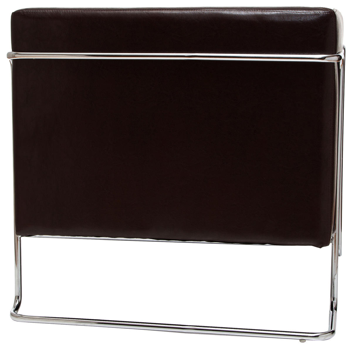 DESIGNSESSEL Lederlook Dunkelbraun    - Chromfarben/Dunkelbraun, MODERN, Textil/Metall (88/74/74cm) - MID.YOU