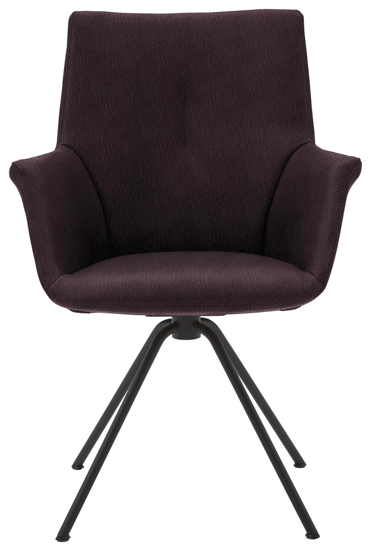 ARMLEHNSTUHL  in Stahl Echtleder pigmentiert  - Dunkelbraun/Schwarz, Design, Leder/Metall (60/90/61cm) - Dieter Knoll