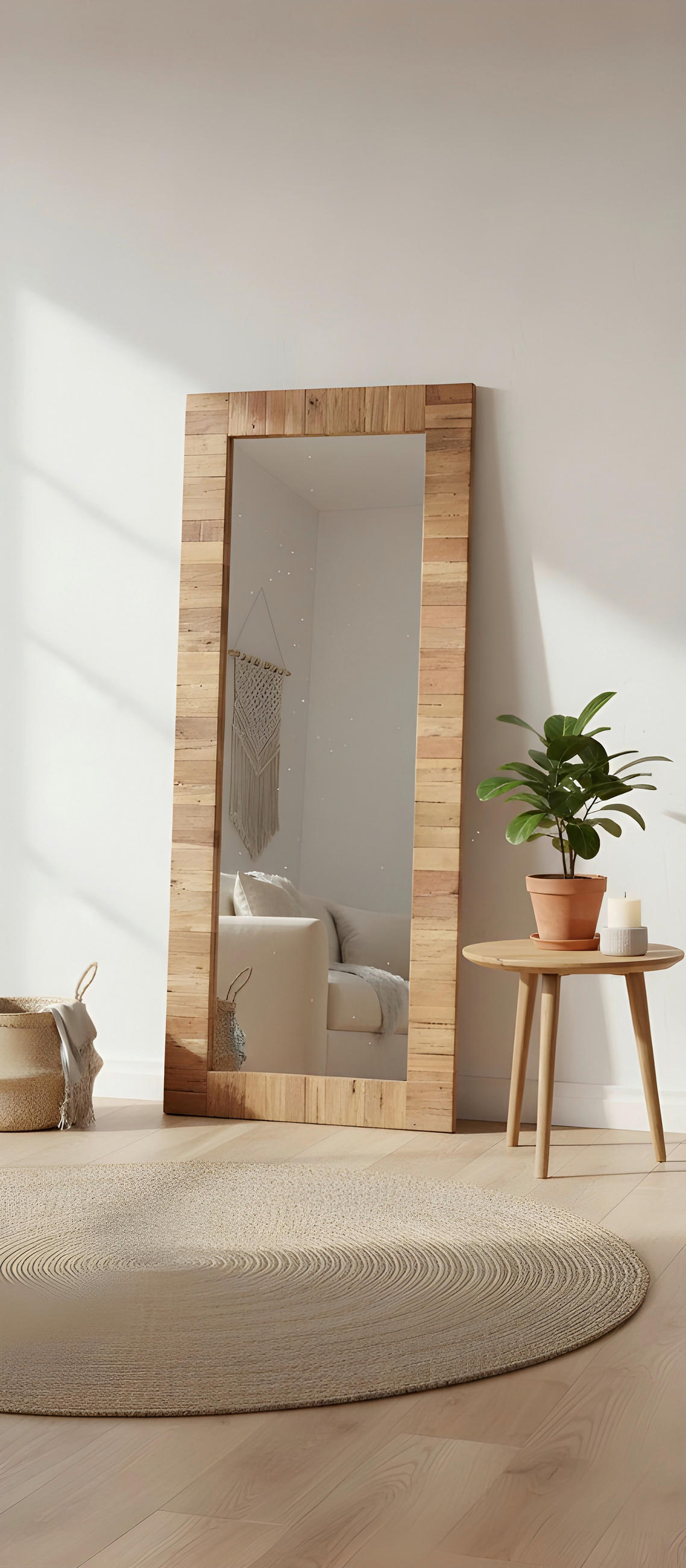 WANDSPIEGEL 70/170/4 cm    in rechteckig  - Naturfarben, Trend, Glas/Holz (70/170/4cm) - Landscape