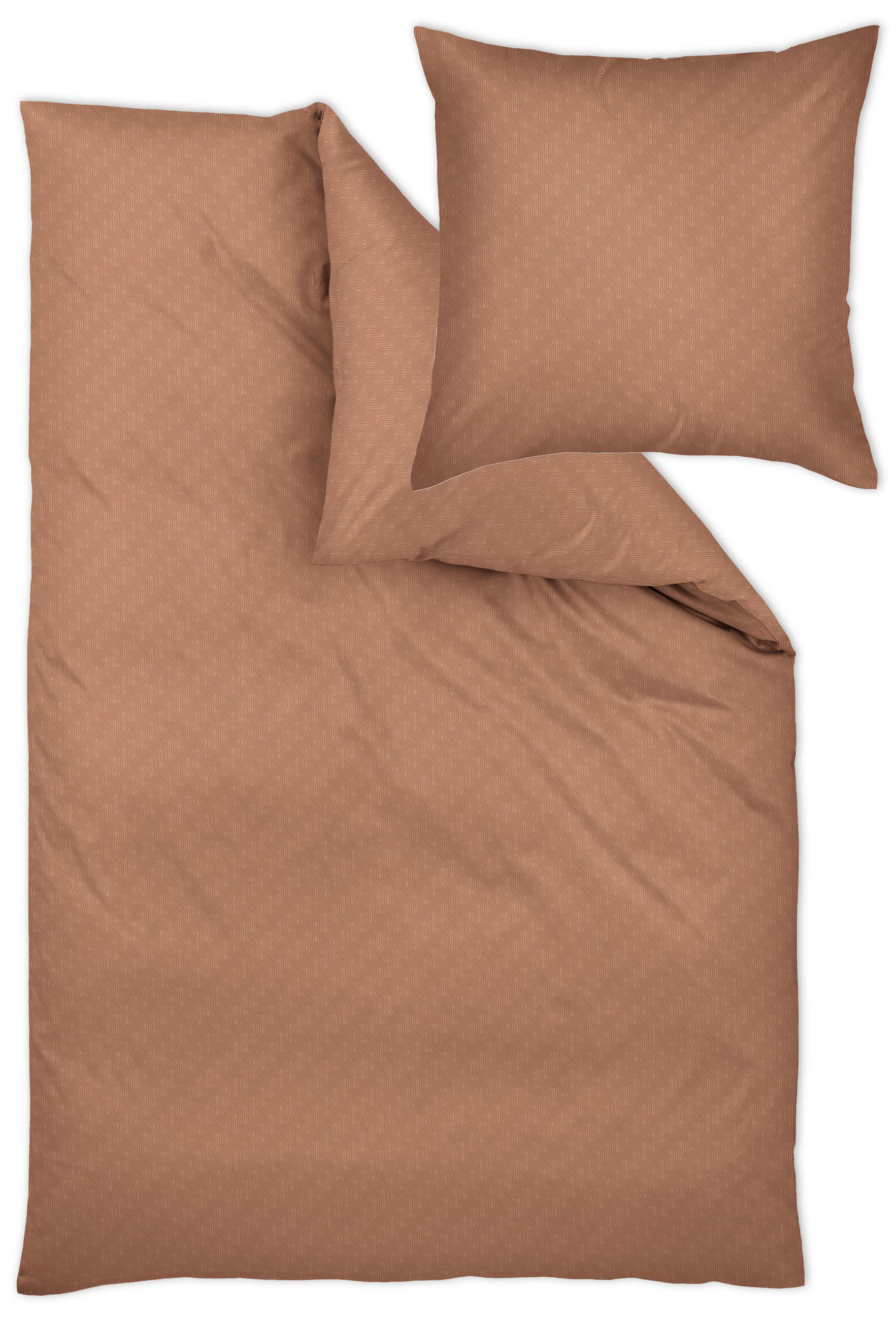 POSTELJNINA ALVA 140/200 cm damast terakota  - terakota, Konvencionalno, tekstil (140/200cm) - Curt Bauer