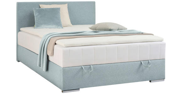 BOXBETT 90/200 cm  in Hellblau  - Chromfarben/Hellblau, KONVENTIONELL, Kunststoff/Textil (90/200cm) - Carryhome