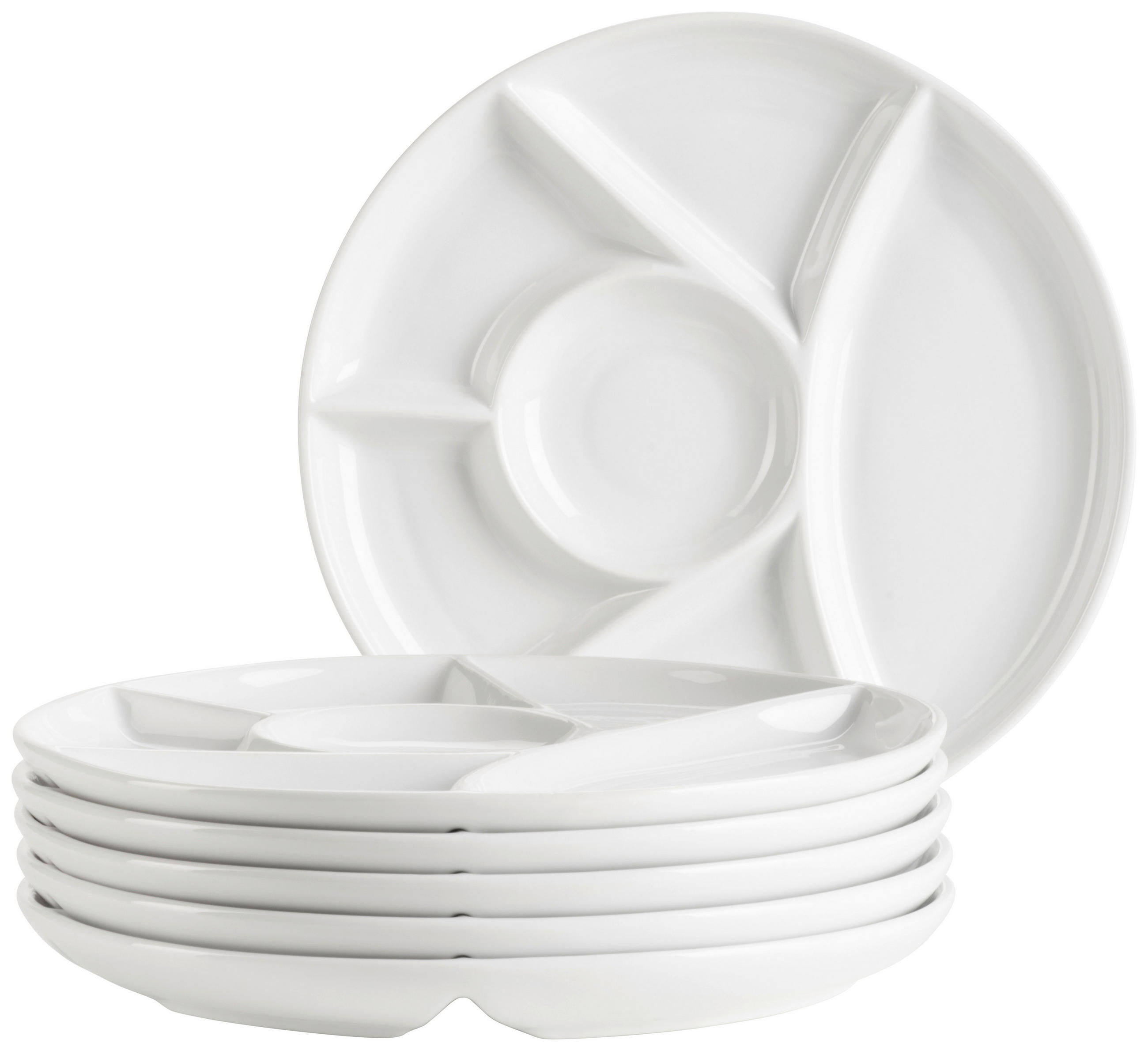 TELLERSET 6-teilig  - Weiß, Trend, Keramik (22cm) - Mäser