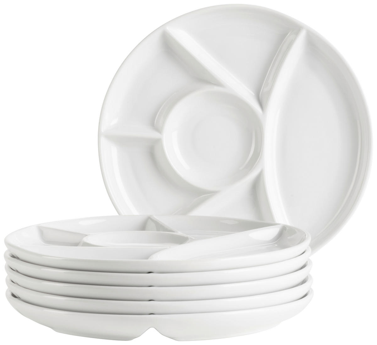 TELLERSET 6-teilig  - Weiß, Trend, Keramik (22cm) - Mäser