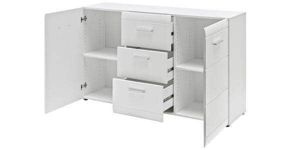 SIDEBOARD 144/86/40 cm in Weiß - Silberfarben/Weiß, Design, Holzwerkstoff/Kunststoff (144/86/40cm) - Carryhome