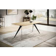 ESSTISCH Eiche massiv rechteckig Schwarz, Eichefarben  - Eichefarben/Schwarz, LIFESTYLE, Holz/Metall (160/90/75cm) - Linea Natura