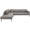 ECKSOFA Flachgewebe Greige  - Greige/Schwarz, Design, Textil/Metall (270/308cm) - Pure Home Lifestyle