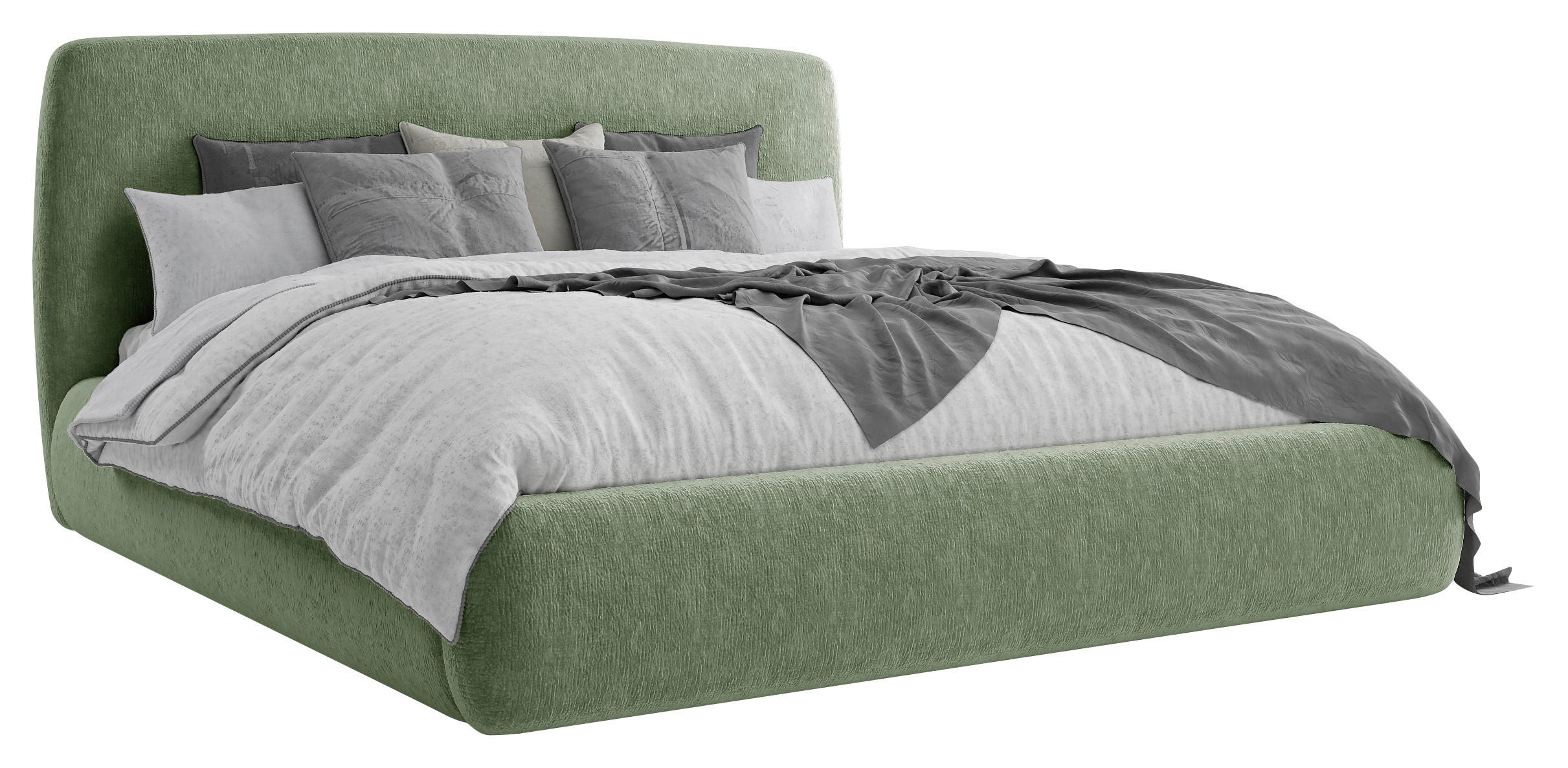 STOPPAD SÄNG 180/200 cm  i grön  - grön, Modern, metall/trämaterial (180/200cm) - MID.YOU