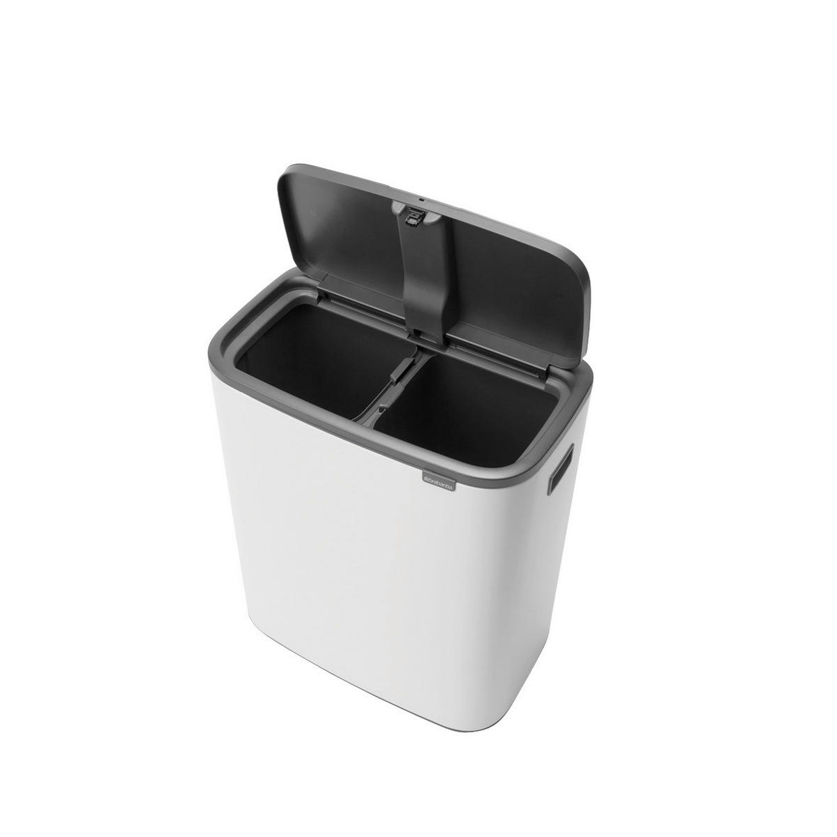 ODPADKOVÝ KOŠ  2 x 30 l - bílá/černá, Design, kov/plast (54,5/65,6/31,2cm) - Brabantia