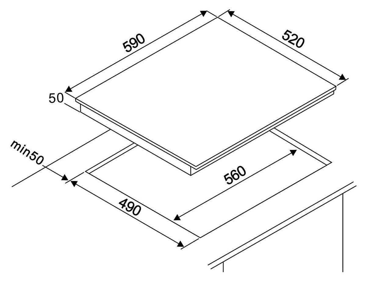 GLASKERAMIKKOCHFELD KM5500-28  - Schwarz, Trend, Glas (59/5/52cm) - Respekta