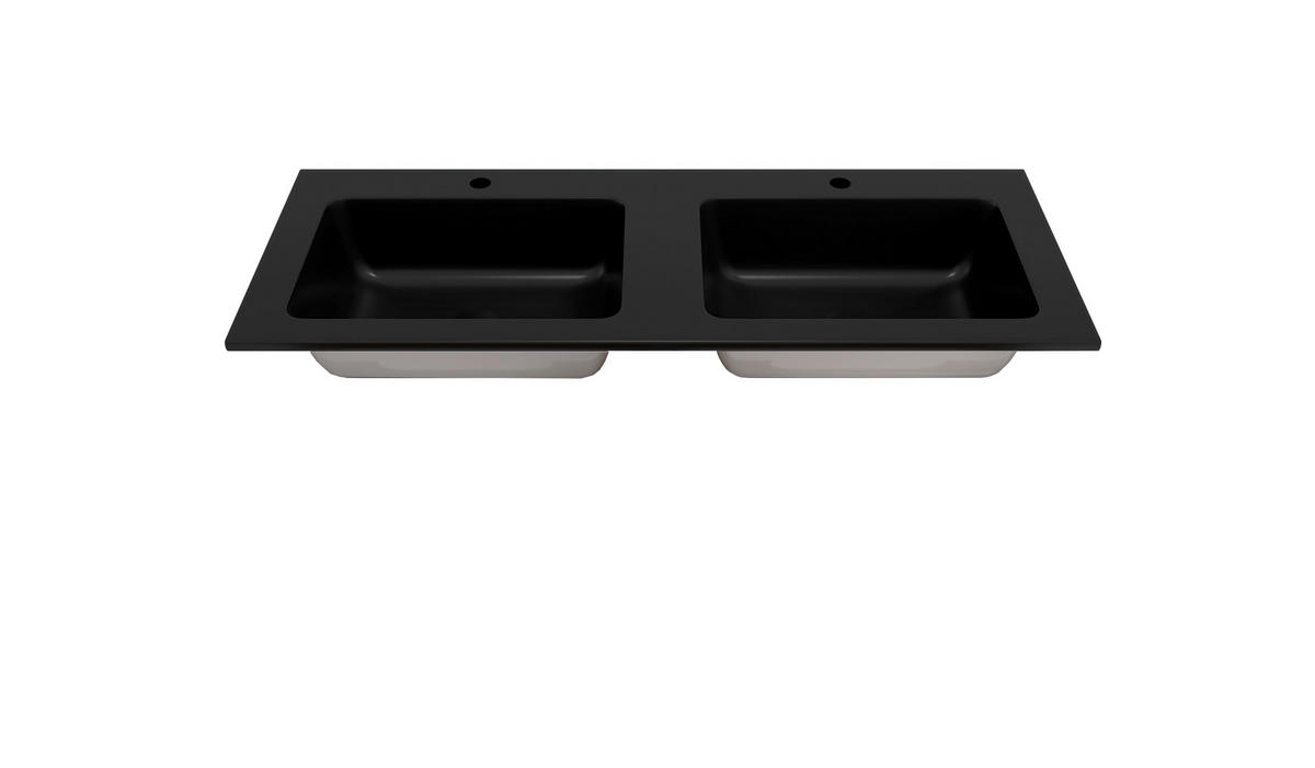 BADEZIMMER 3-teilig  in 120 cm  - Dunkelbraun/Schwarz, Natur, Glas/Holzwerkstoff (120cm) - Held