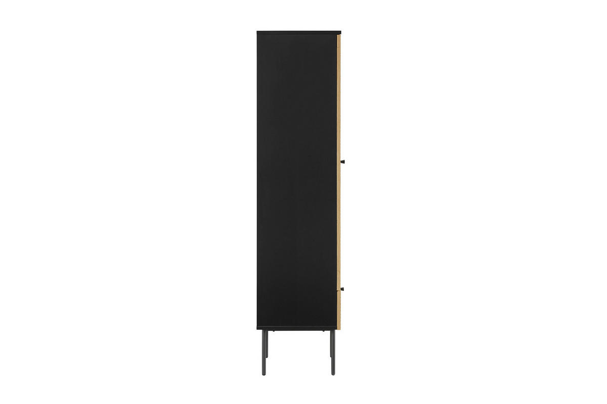 VITRINE  in furniert Eiche Schwarz, Eichefarben - Klar/Eichefarben, Design, Glas/Holz (40/179/43cm) - Livetastic