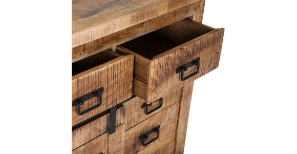 KOMMODE , 90/85/45 cm, 5 Schublade(n)  - Schwarz/Braun, LIFESTYLE, Holz/Metall (90/85/45cm) - Landscape