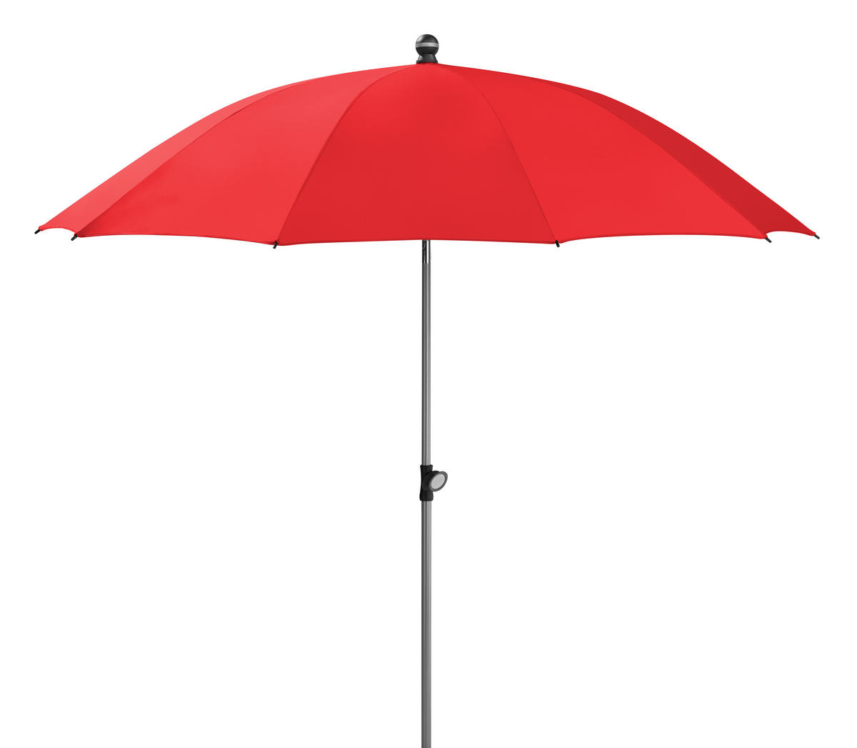 SONNENSCHIRM   - Silberfarben/Rot, Basics, Textil/Metall (220/231/220cm) - Schneider