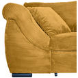 ECKSOFA in Cord Senfgelb  - Senfgelb/Schwarz, KONVENTIONELL, Textil/Metall (258/168cm) - Carryhome