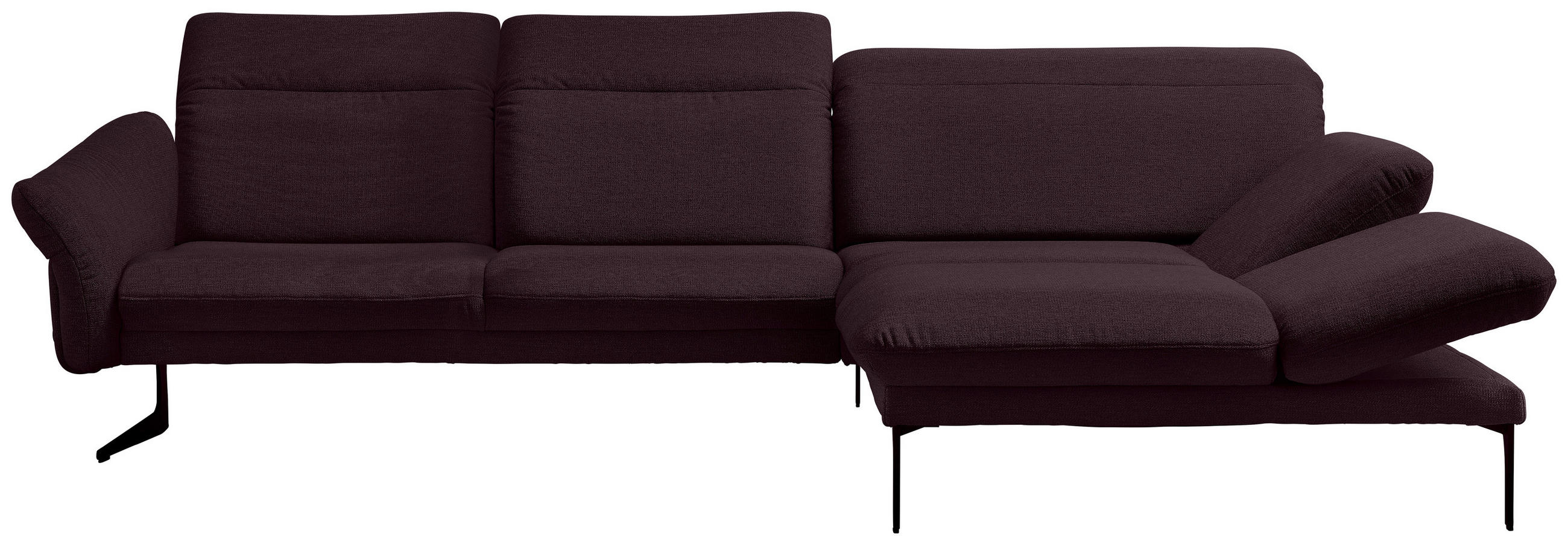 ECKSOFA in Webstoff Lila  - Anthrazit/Lila, Design, Textil/Metall (299/203cm) - Himolla