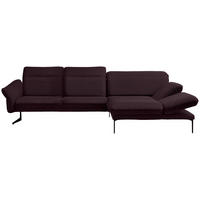 ECKSOFA in Webstoff Lila  - Anthrazit/Lila, Design, Textil/Metall (299/203cm) - Himolla